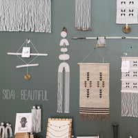 Bwashe Leather Wall hanging with Tassels - WHITE