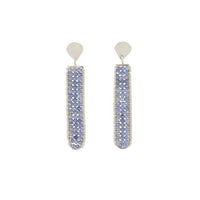 Silver Narrow Tanzanite Pendant Earrings - TANZANITE/SILVER