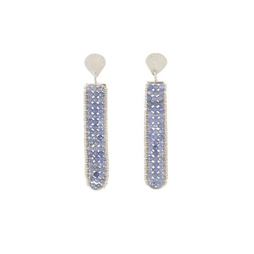 Silver Narrow Tanzanite Pendant Earrings - TANZANITE/SILVER