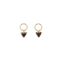 Mini Gemstone Circular Triangle Stud - BLUE SAPPHIRE