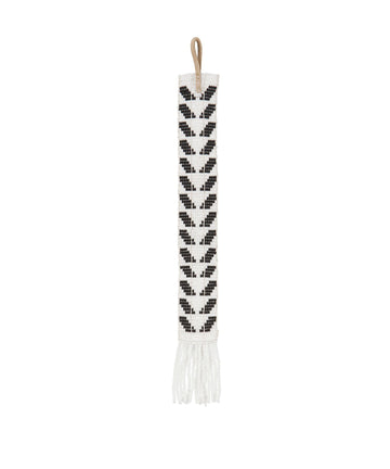 Wide Chevron Beaded Bookmark - WHITE/BLACK