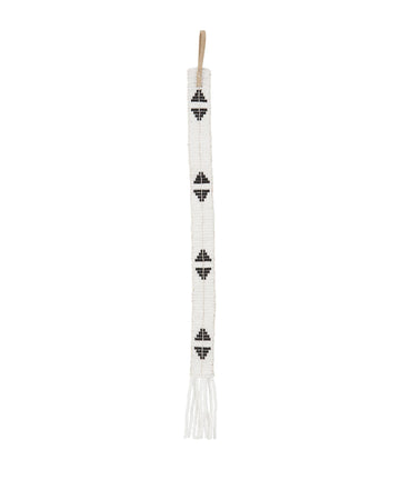 Narrow Diamond Beaded Bookmark - WHITE/BLACK