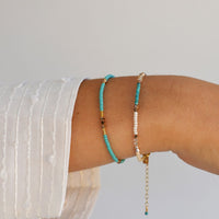 Utulivu Turquoise Beaded Bracelet - PEARL/TAUPE/ROSE GOLD/PINK/TURQUOISE/HONEY