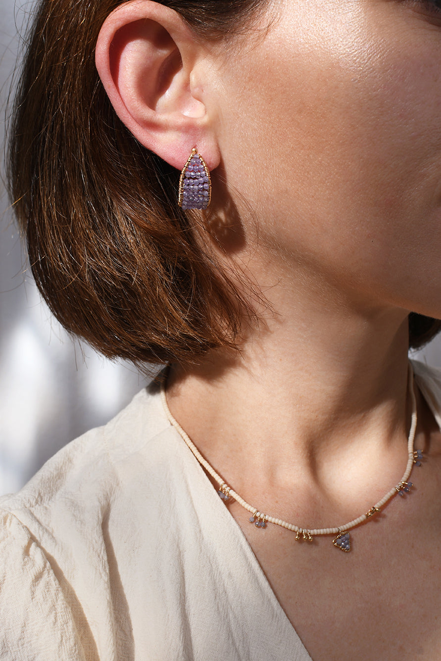 Tanzanite Dhow Earrings - LAVENDER TANZANITE/GOLD