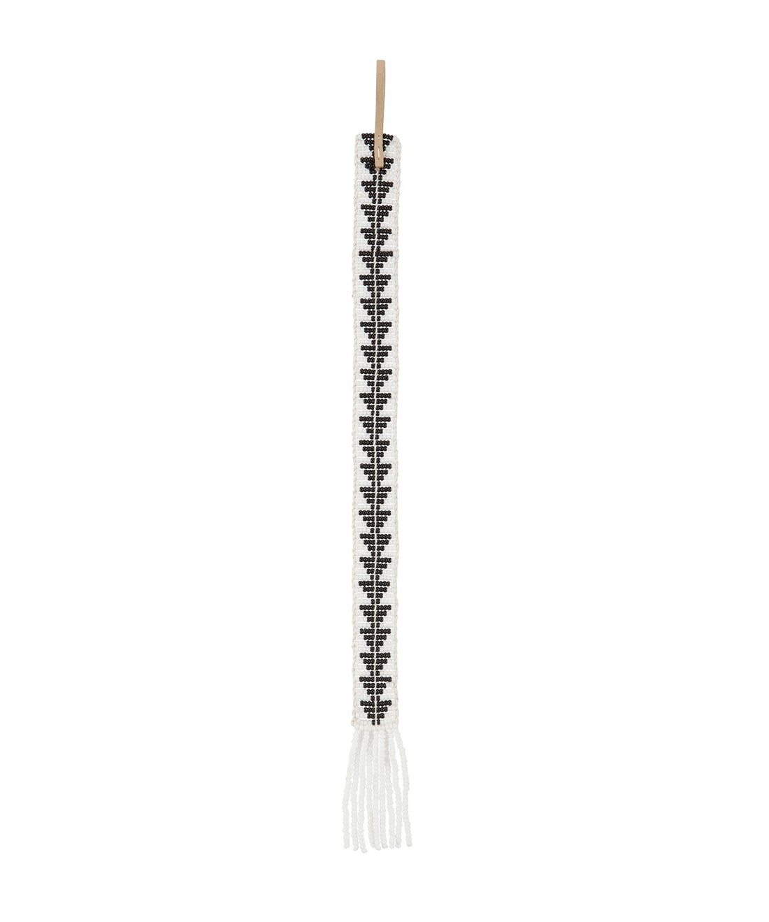 Narrow Triangle Beaded Bookmark - WHITE/BLACK