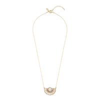 Halfmoon Necklace On Chain With Pearl - PINK/WHITE/ROSE GOLD/GOLD