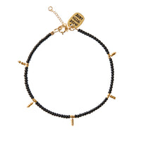 5 Drop Kisongo Necklace & Bracelet Set - BLACK/GOLD