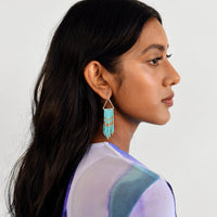 Small Porcupine Earrings - TURQUOISE/GOLD