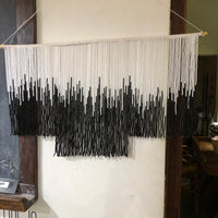 Oversized Monochrome Tassel Wall Hanging