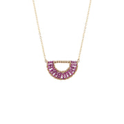 Olakira Ruby Half Moon Necklace - RUBY/GOLD