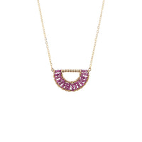 Olakira Ruby Half Moon Necklace - RUBY/GOLD