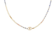 Zebra Pearl Tanzanite Necklace - PINK/TANZANITE/GOLD