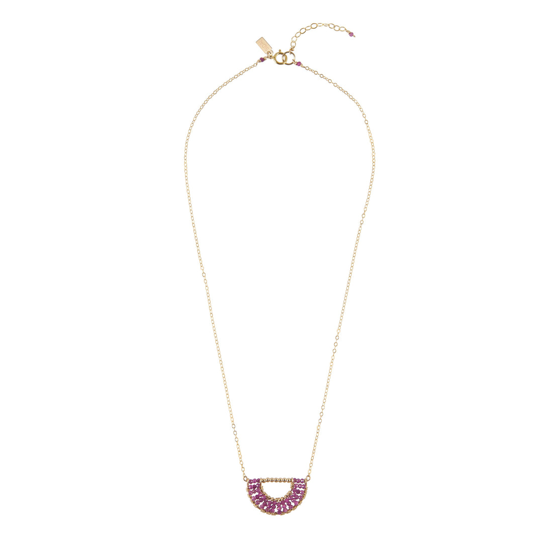 Olakira Ruby Half Moon Necklace - RUBY/GOLD