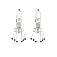 Long Traditional Maasai Earrings - WHITE