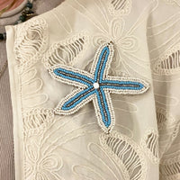 Custom Beaded Star Fish Brooches