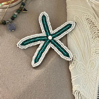 Custom Beaded Star Fish Brooches