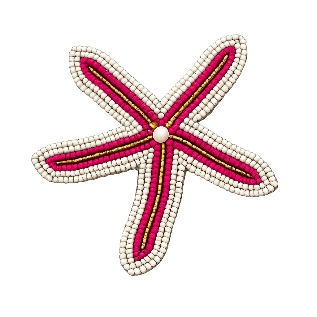 Custom Beaded Star Fish Brooches