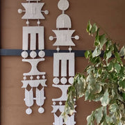 Long Namayaan Beaded Leather Wall Hanging - WHITE