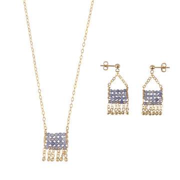 Mini Olakira Necklace & Earrings - TANZANITE