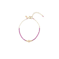 Pearl Ruby Bracelet on Chain - RUBY/PEARL/GOLD