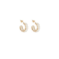 Mini Keshi Pearl Huggie Earrings - PEARL/GOLD