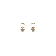 Mini Circular Tanzanite Triangle Stud - TANZANITE/GOLD