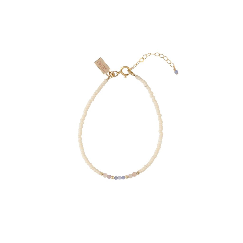 Tanzanite Utulivu Classic Bracelet - PINK/TANZANITE/ROSE QUARTZ/GOLD