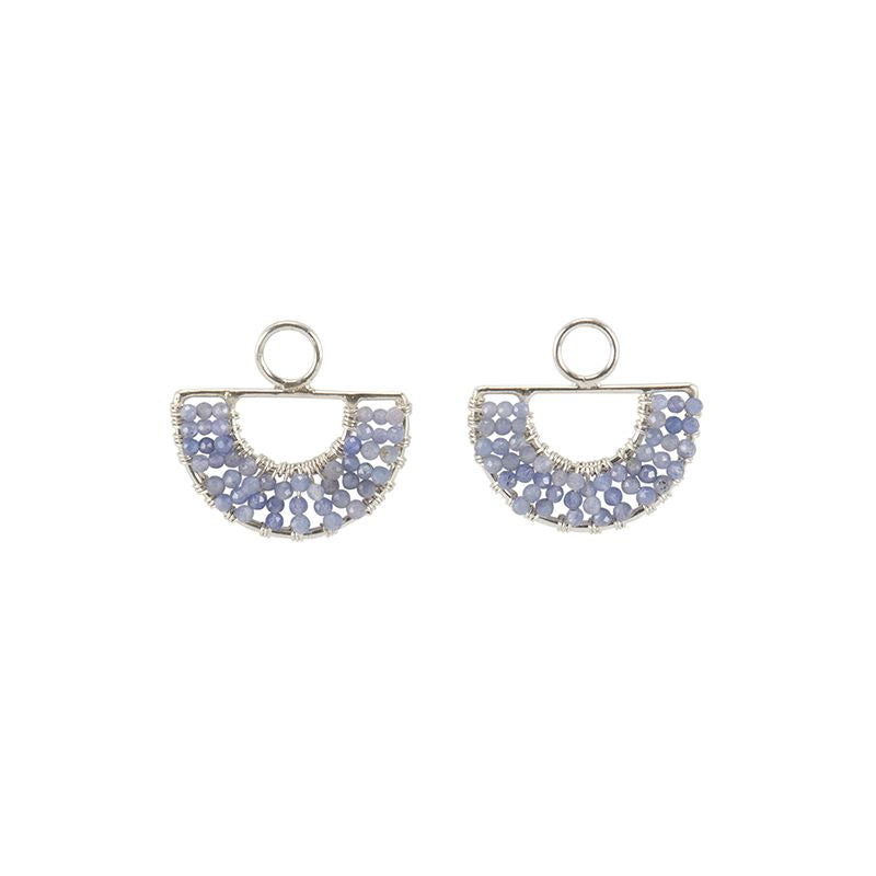 Silver Half Moon Tanzanite Earrings - TANZANITE/SILVER