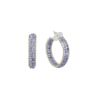 Silver Medium Tanzanite Huggies - TANZANITE/SILVER