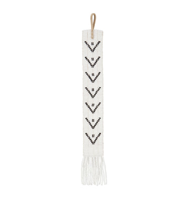 Wide Multi V Beaded Bookmark - WHITE/BLACK