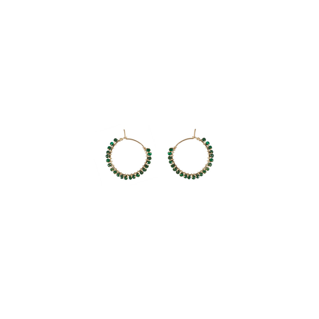 Small Malachite Hoop Earrings - MALACHITE/GOLD