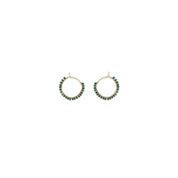 Small Malachite Hoop Earrings - MALACHITE/GOLD