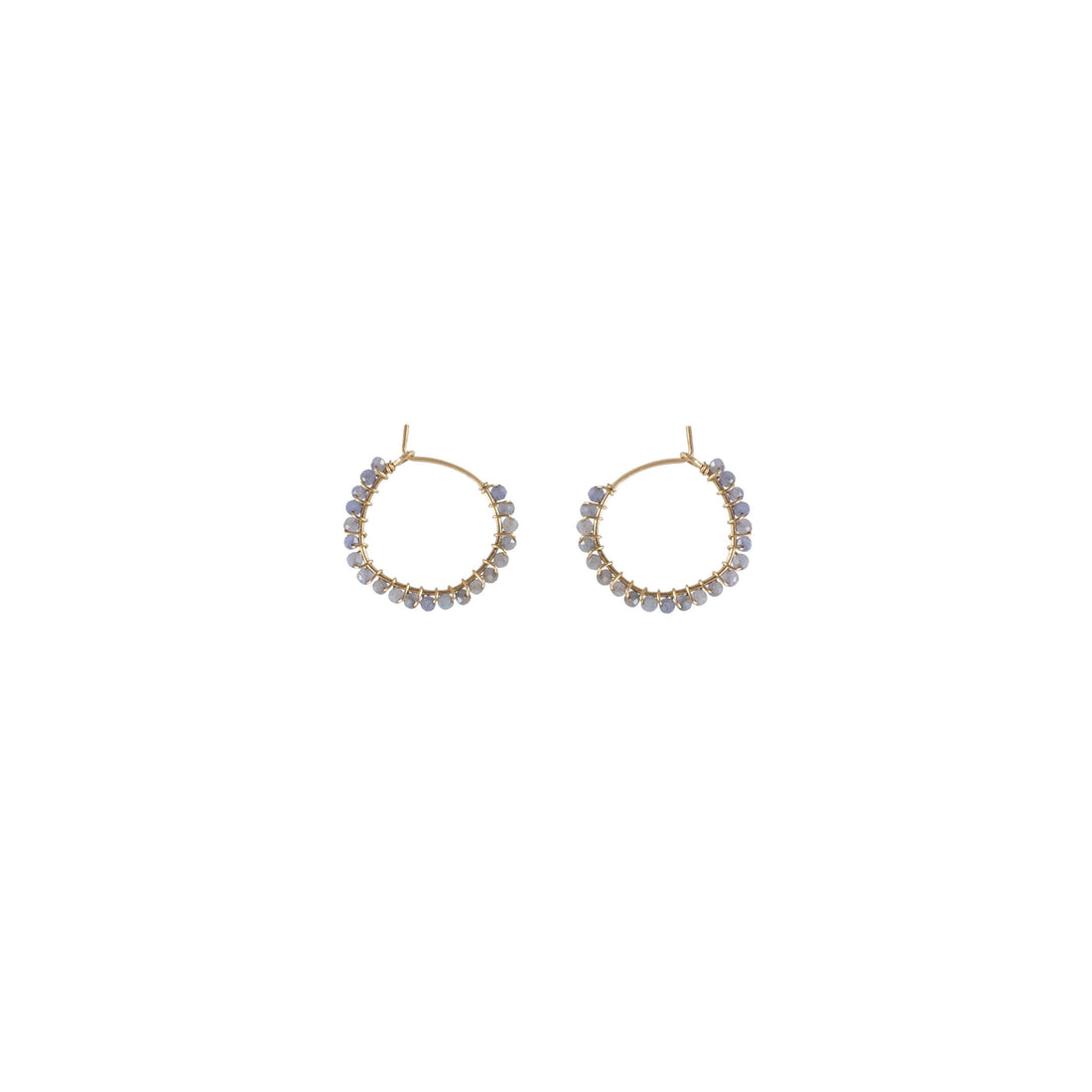 Small Tanzanite Wire Hoop Earrings - TANZANITE