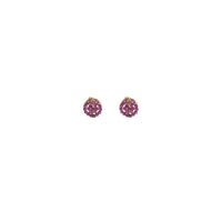 Mini Circle Ruby Earrings - RUBY/GOLD