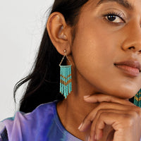 Small Porcupine Earrings - TURQUOISE/GOLD