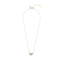 XS Half-Moon Tanzanite Necklace On Chain With Pearl - LAVENDER TANZANITE/PEARL/GOLD