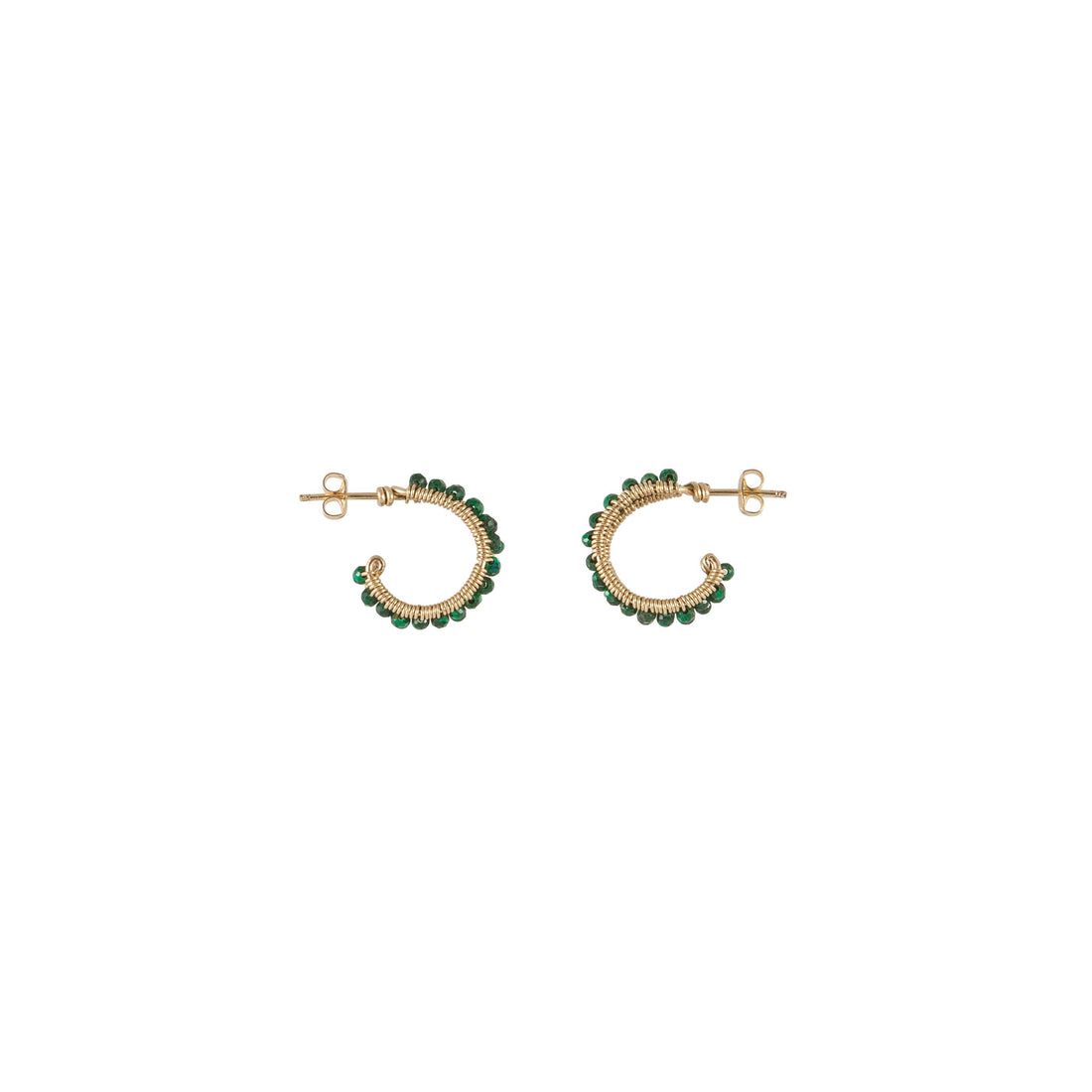Small Malachite Huggies - MALACHITE/GOLD