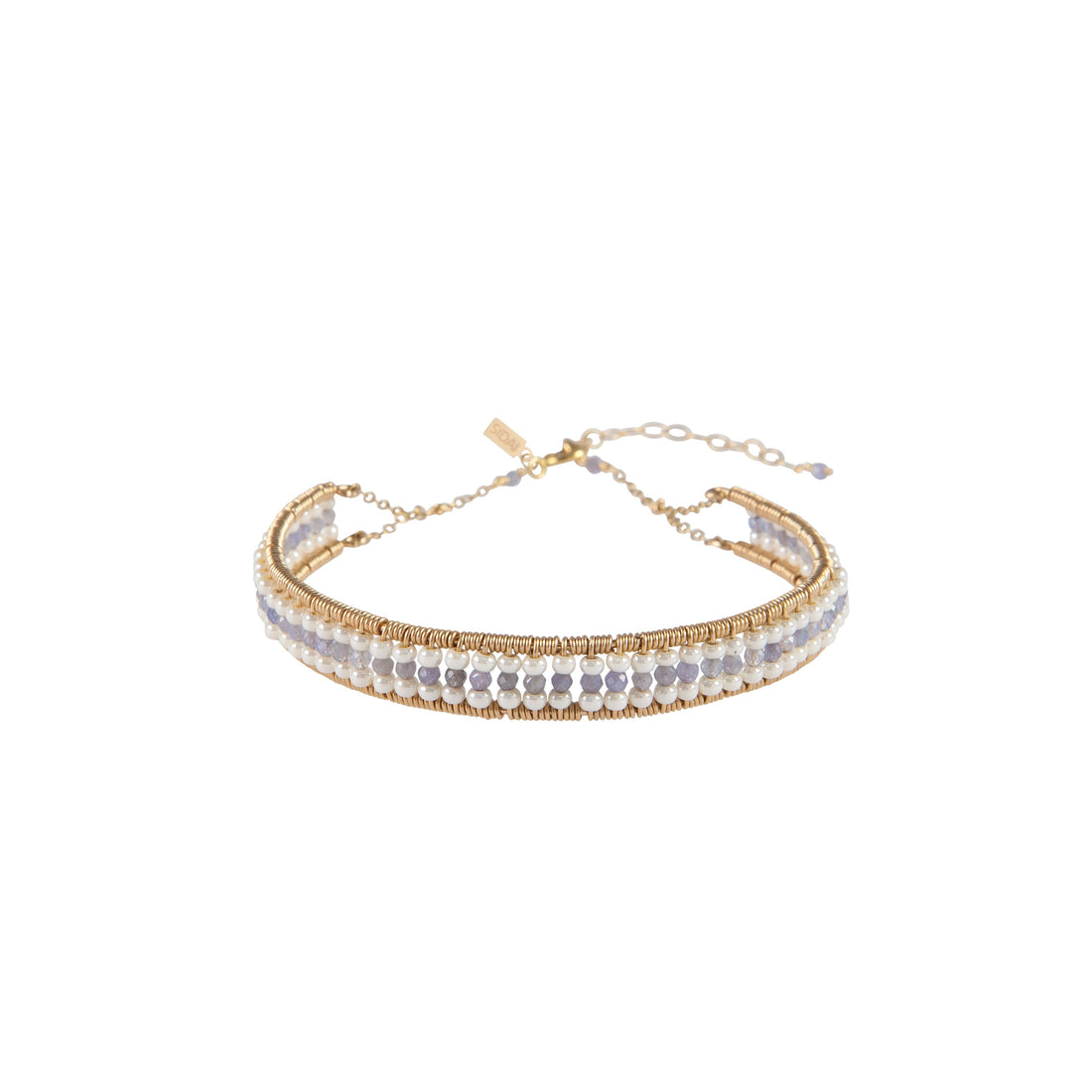 Olakira Tanzanite Woven Bracelet - LAVENDER TANZANITE/PEARL