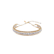 Olakira Tanzanite Woven Bracelet - LAVENDER TANZANITE/PEARL