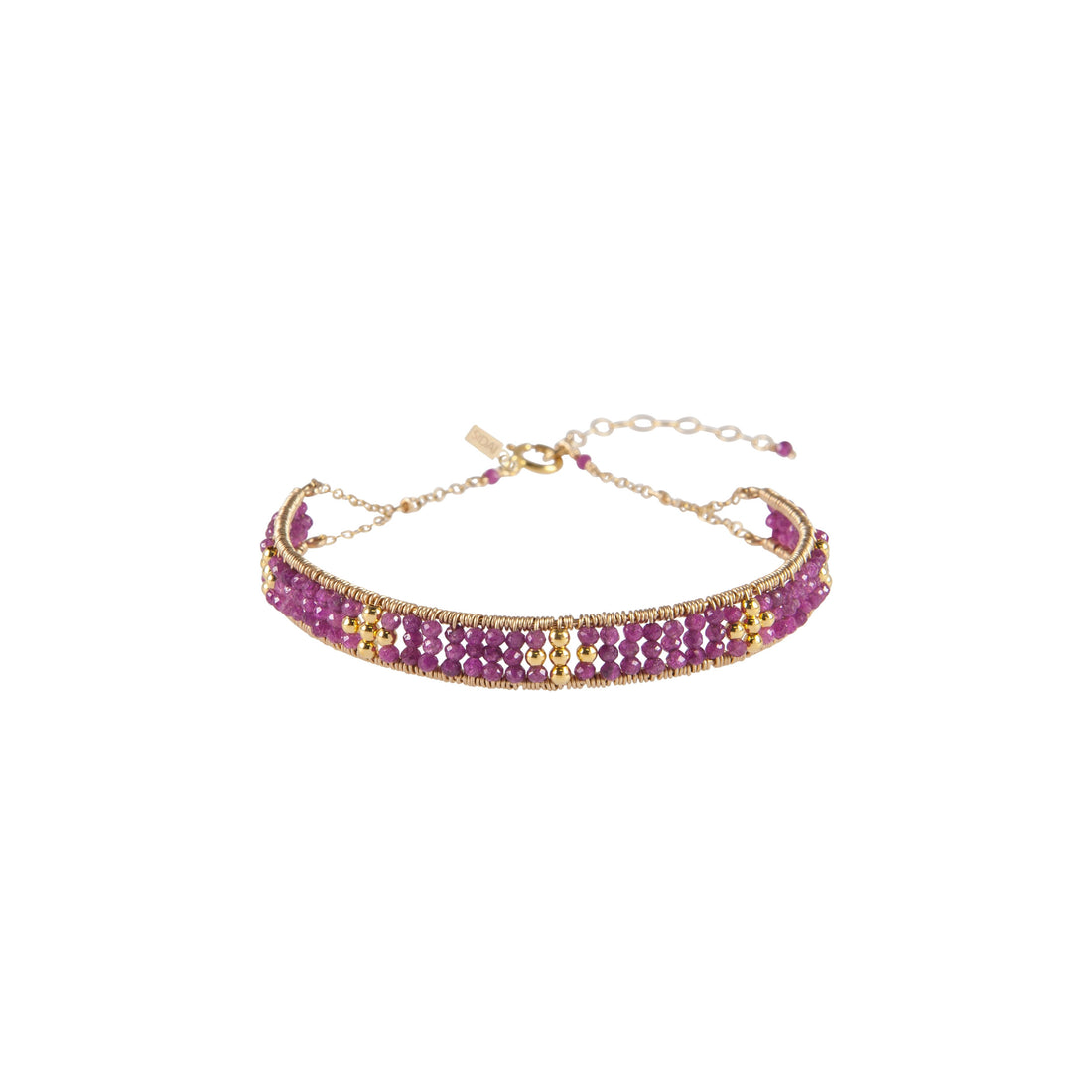 Ruby Woven Bracelet - RUBY/GOLD