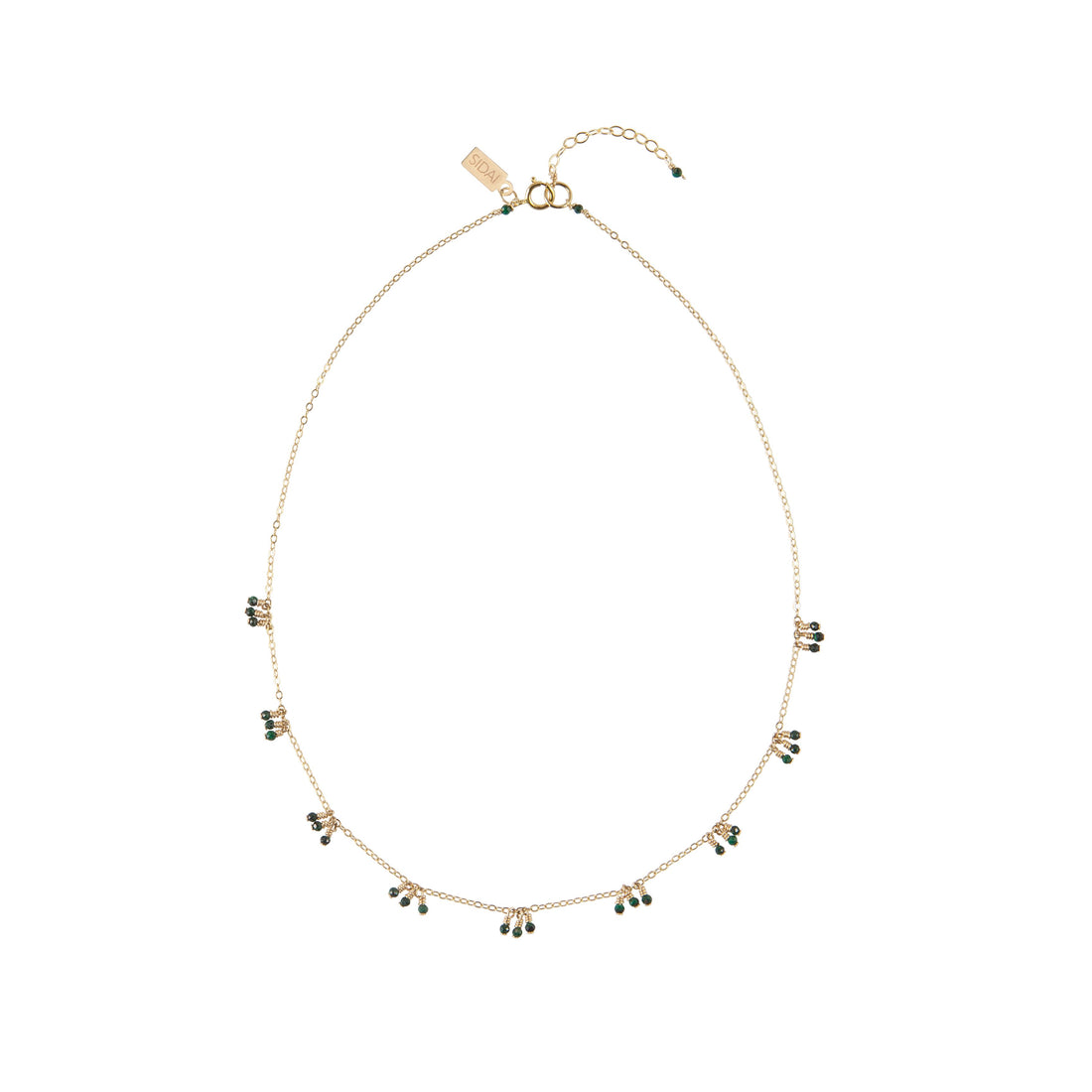 Chain necklace With Malachite Clusters - MALACHITE/GOLD