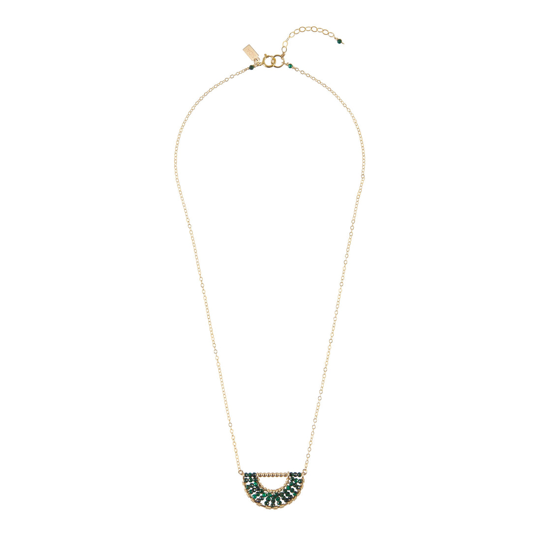 Olakira Malachite Half Moon Necklace - MALACHITE/GOLD