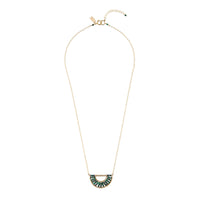 Olakira Malachite Half Moon Necklace - MALACHITE/GOLD