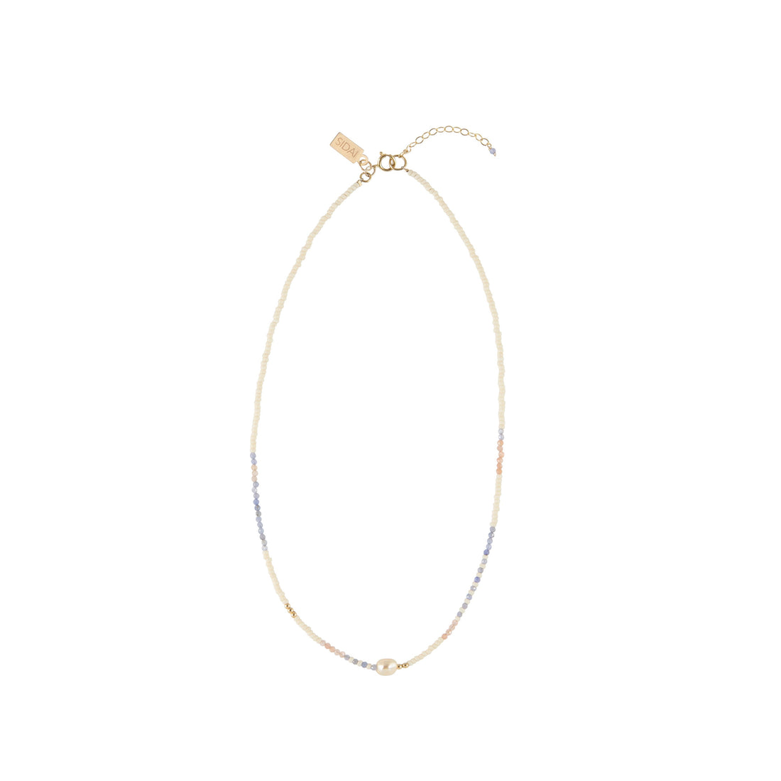 Zebra Pearl Tanzanite Necklace - PINK/TANZANITE/GOLD