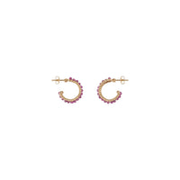Small Ruby Huggies - RUBY/GOLD