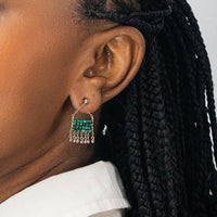 Mini Gemstone Olakira Earrings - MALACHITE