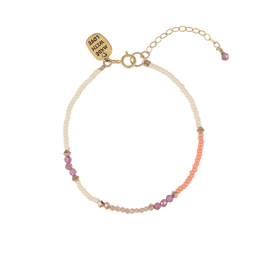 Precious Stone Utulivu Bracelet Stack - PINK SAPPHIRE