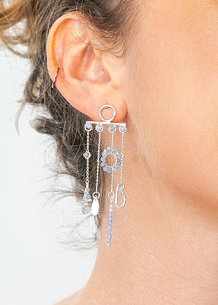 Silver Chandelier Tanzanite Earrings - TANZANITE/SILVER