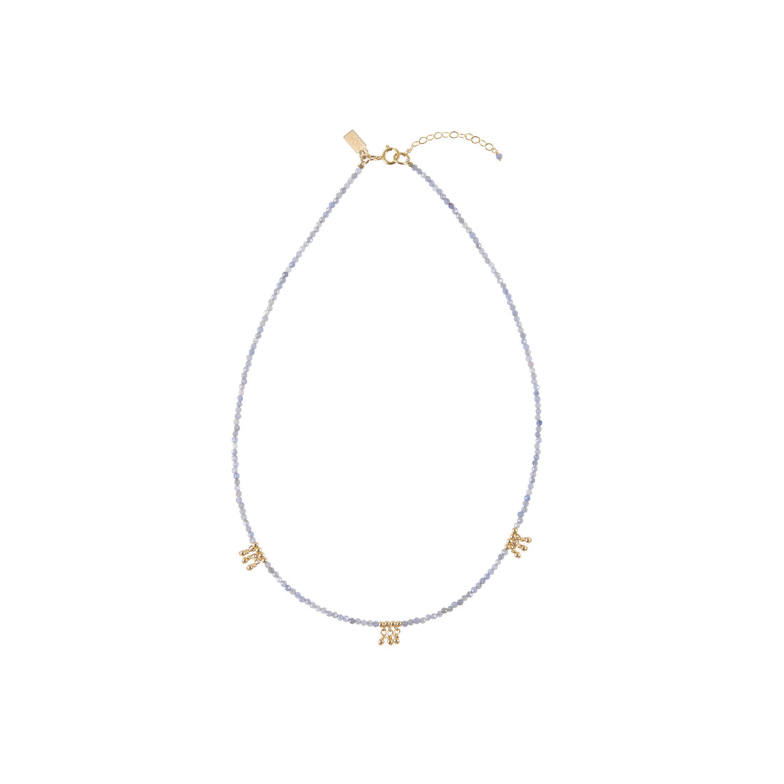 Tanzanite Necklace With Gold Clusters - TANZANITE/GOLD