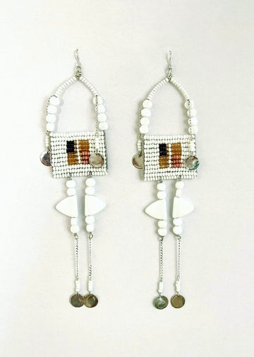 Koko Earrings - WHITE/MIXED NEUTRALS/GOLD